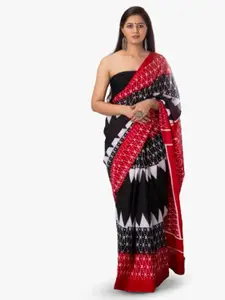 KIAARON Geometric Printed Pure Cotton Block Print Saree