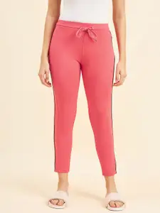 Sweet Dreams Women Pink Relaxed-Fit Straight-Leg Mid-Rise Lounge Pant