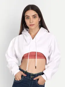 COLOR CAPITAL Oversized Cropped Hooded Sweatshirt
