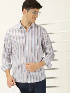 Provogue Original Slim Fit Striped Spread Collar Long Sleeves Casual Shirt