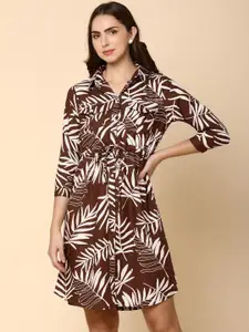V-Mart Tropical Printed Shirt Dress