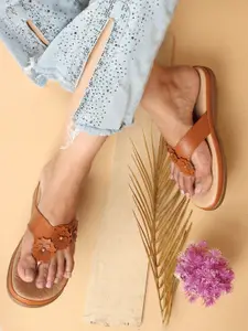 XE Looks Embellished Open Toe Flats