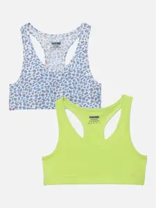 mackly Girls Pack of 2 Sports Workout Bra - Full Coverage