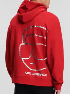 Karl Lagerfeld Graphic Printed Hooded Cotton Sweatshirt
