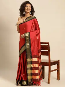 VILLAGIUS Woven Design Zari Pure Silk Mysore Silk Saree