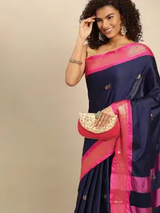VILLAGIUS Ethnic Motifs Woven Design Zari Pure Mysore Silk Saree