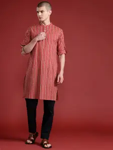 Anouk Pure Cotton Striped Kurta