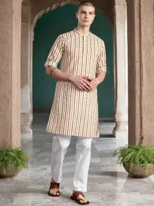 Anouk Pure Cotton Striped Kurta