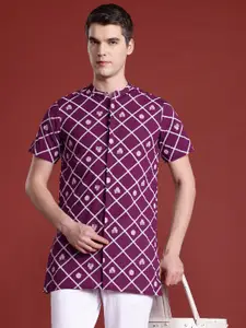 Anouk Men Cotton Geometric Indie Prints Kurta