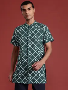 Anouk Men Cotton Geometric Indie Prints Kurta