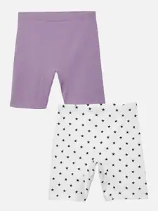 mackly Girls Pack Of 2 Geometric Printed Shorts