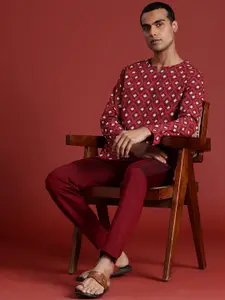 Anouk Pure Cotton Printed High-Low Short Kurta