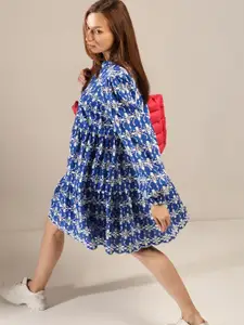 Vero Moda Ethnic Motifs Printed Cotton A-Line Dress