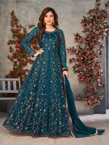 ODETTE Embroidered Semi-Stitched Dress Material