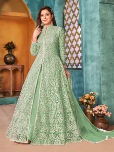 ODETTE Embroidered Semi-Stitched Dress Material