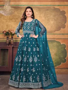 ODETTE Embroidered Semi-Stitched Dress Material