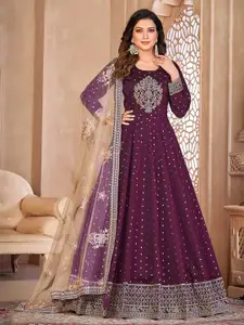 ODETTE Embroidered Semi-Stitched Dress Material