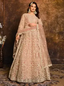 ODETTE Embroidered Semi-Stitched Dress Material