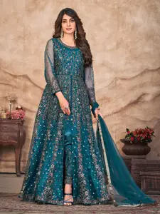 ODETTE Embroidered Semi-Stitched Dress Material