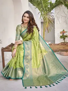 Satrani Woven Design Zari Organza Saree