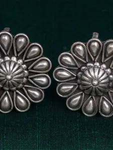 Shyle 925 Sterling Silver Floral Studs