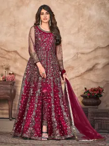 ODETTE Floral Embroidered Semi-Stitched Dress Material