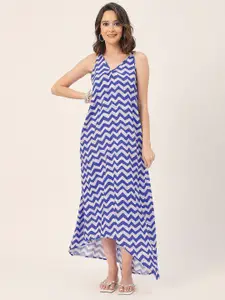 Moomaya Printed V Neck Sleeveless Maxi Casual Dress