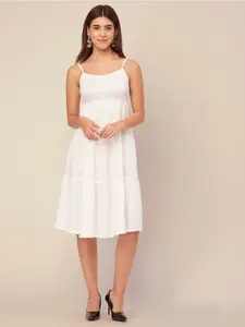 Moomaya Sweetheart Neck Tired A-Line Dress
