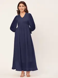 Moomaya Flared Sleeve Georgette Maxi Empire Dress