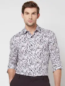 Mufti Slim Fit Floral Printed Opaque Cotton Casual Shirt