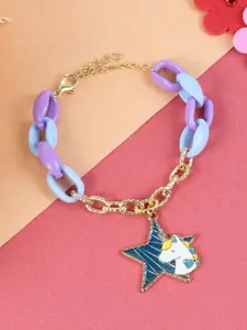 Asthetika Kids Girls Star Unicorn Charm Bracelet