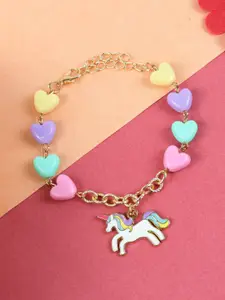 Asthetika Kids Girls Unicorn Heart Link Bracelet