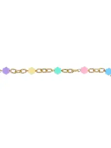 Asthetika Kids Girls Gold-Toned & Blue Link Bracelet
