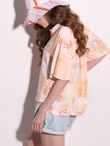 Vero Moda Floral Printed Drop-Shoulder Sleeves Casual Shirt