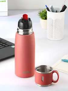 Cello Red & Black Stainless Steel Double Wall Vacuum Sipper Flask 500 ML