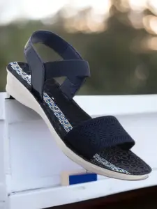 BAESD Textured Open Toe Flats