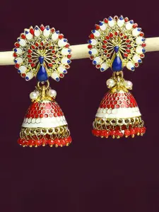 OOMPH Meenakari Dome Shaped Shaped Jhumkas