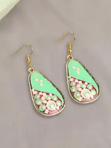 OOMPH Peacock Shaped Drop Earrings
