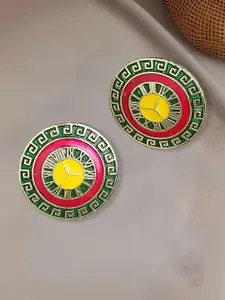 OOMPH Enamelled Circular Studs Earrings