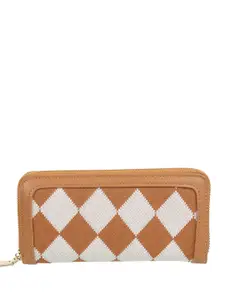 Metro Geometric Textured Zip Around Wallet