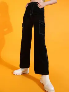 SHECZZAR Women Black Original Slim Fit High-Rise Clean Look Jeans