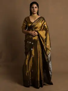 HUTS AND LOOMS Woven Design Zari Tissue Banarasi Saree