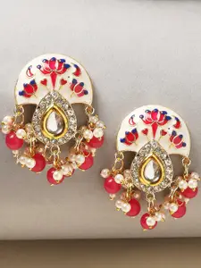 OOMPH Meenakari & Kundan Contemporary Drop Earrings