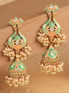 OOMPH Enamelled Meenakari Classic Drop Earrings