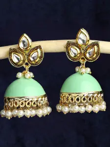 OOMPH Meenakari Kundan Dome Shaped Jhumkas