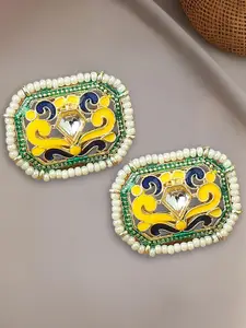 OOMPH Meenakari Contemporary Beaded Studs Earrings
