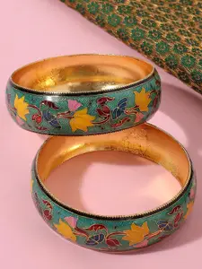 OOMPH Set Of 2 Meenakari Bangles
