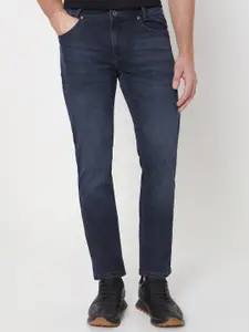 Mufti Men Original Slim Fit Light Fade Clean Look Whiskers & Chevrons Stretchable Jeans