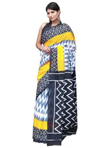 KIAARON Ethnic Motifs Pure Cotton Block Print Saree