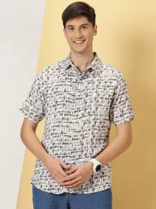 Thomas Scott Classic Abstract Printed Cotton Casual Shirt